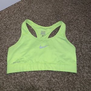 NIKE SPORTS BRA NEON YELLOW